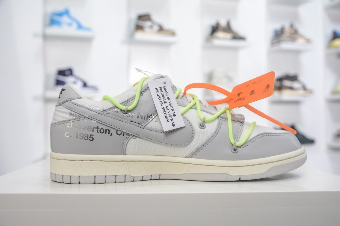 420 【核心主推】 新特供市面唯一天花板级别 Off-White x Nike Dunk Low "The 50" No.43 灰白 DM1602-128