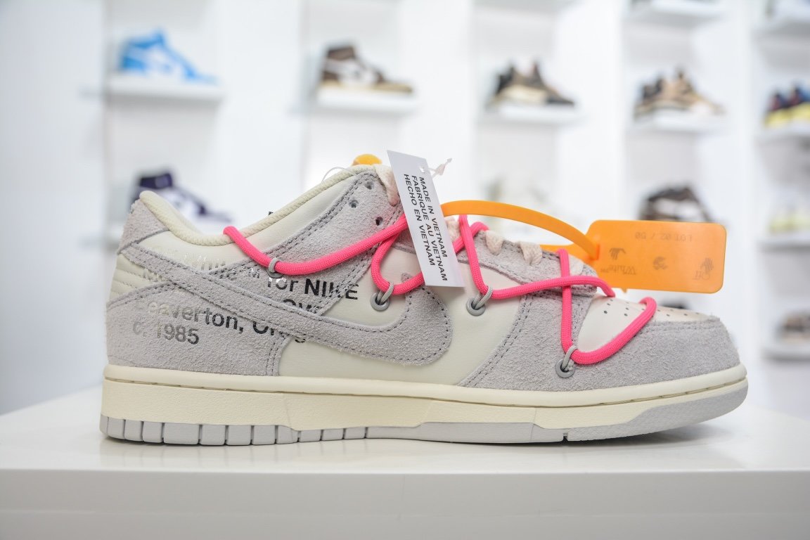 420 【核心主推】 新特供市面唯一天花板级别 Off-White x Nike Dunk Low "The 50" No.17 粉红鞋带 DJ0950-117