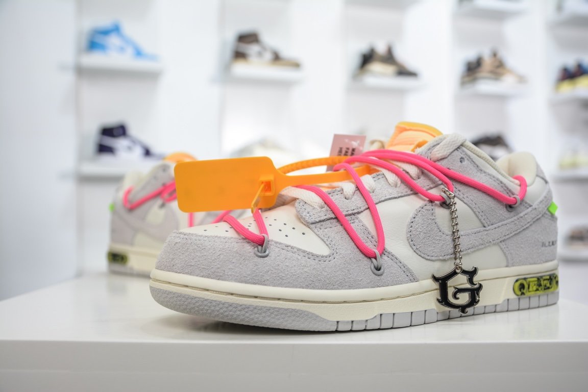 420 【核心主推】 新特供市面唯一天花板级别 Off-White x Nike Dunk Low "The 50" No.17 粉红鞋带 DJ0950-117