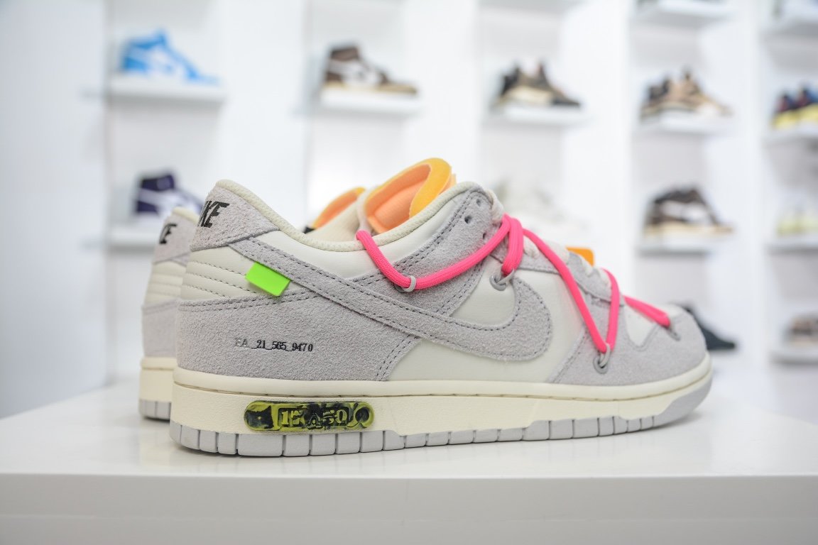 420 【核心主推】 新特供市面唯一天花板级别 Off-White x Nike Dunk Low "The 50" No.17 粉红鞋带 DJ0950-117