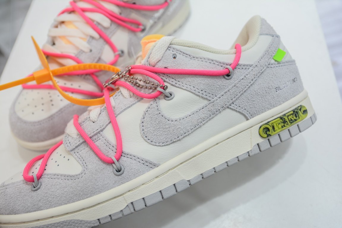 420 【核心主推】 新特供市面唯一天花板级别 Off-White x Nike Dunk Low "The 50" No.17 粉红鞋带 DJ0950-117