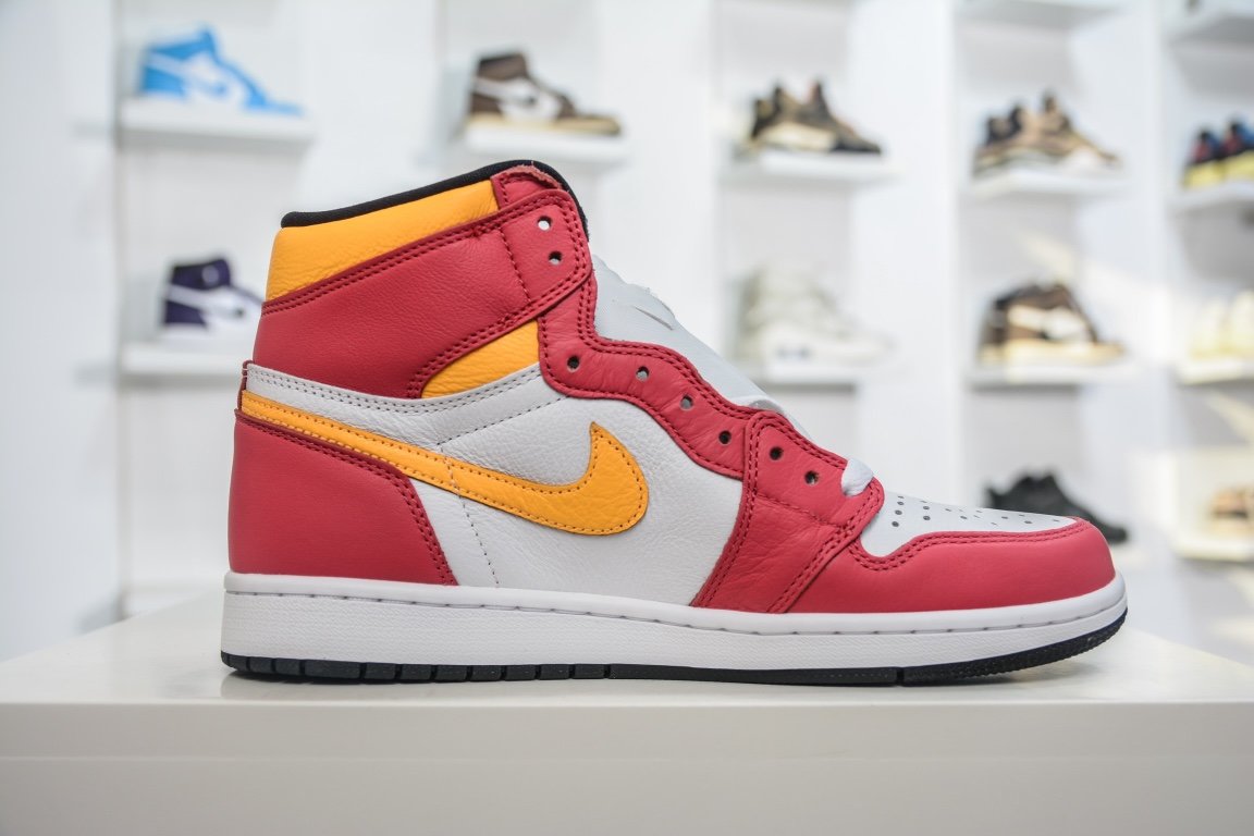 260 Air Jordan 1 High OG "Light Fusion Red" AJ1 高帮 白黄粉 555088-603