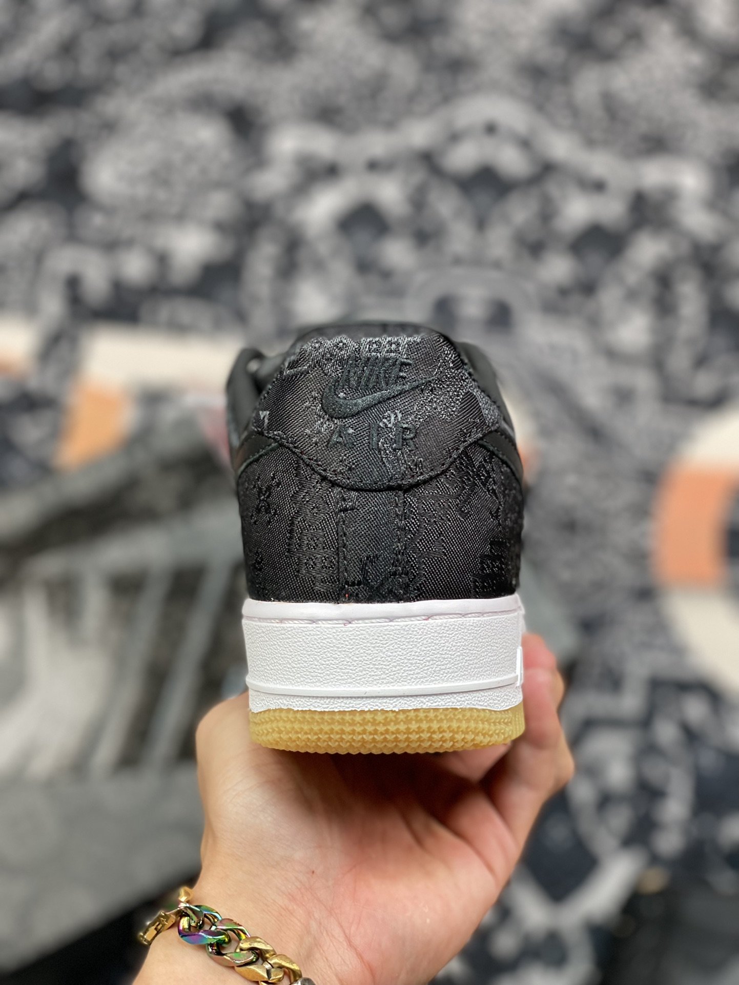 300 【顶级】外贸订单 出品——CLOTx Nike Air Force 1黑丝绸 CZ3986-001