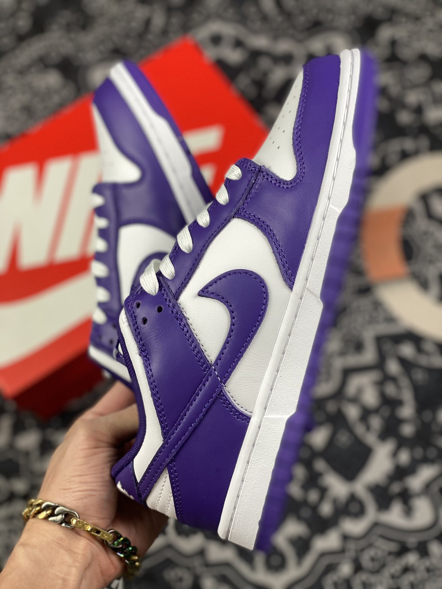 300 扫描版 Nike SB Dunk Low“Court Purple”白紫配色  DD1391-104