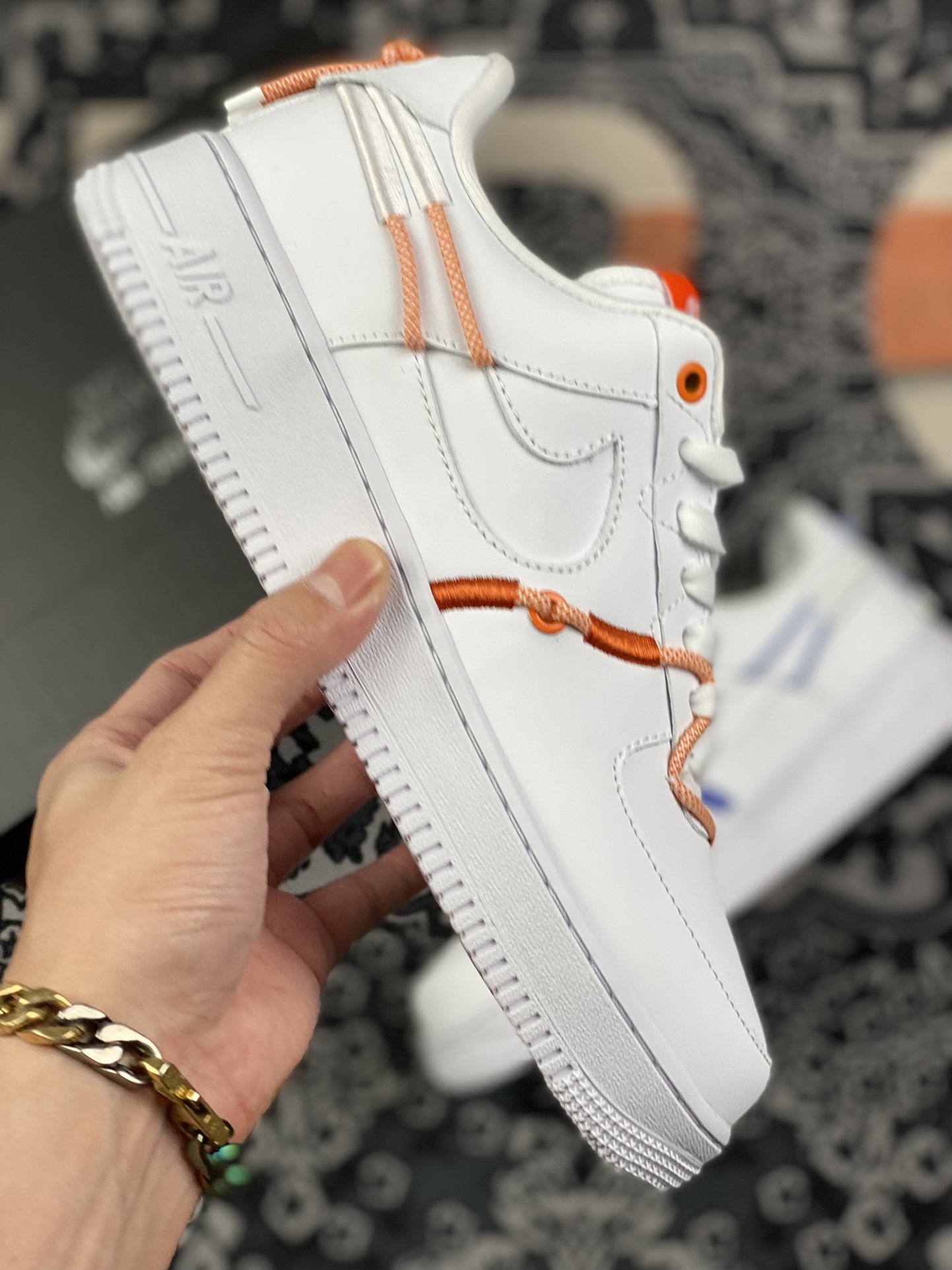 200 Nike Air Force 1 空军一号 绑带 桔蓝DH4408-100