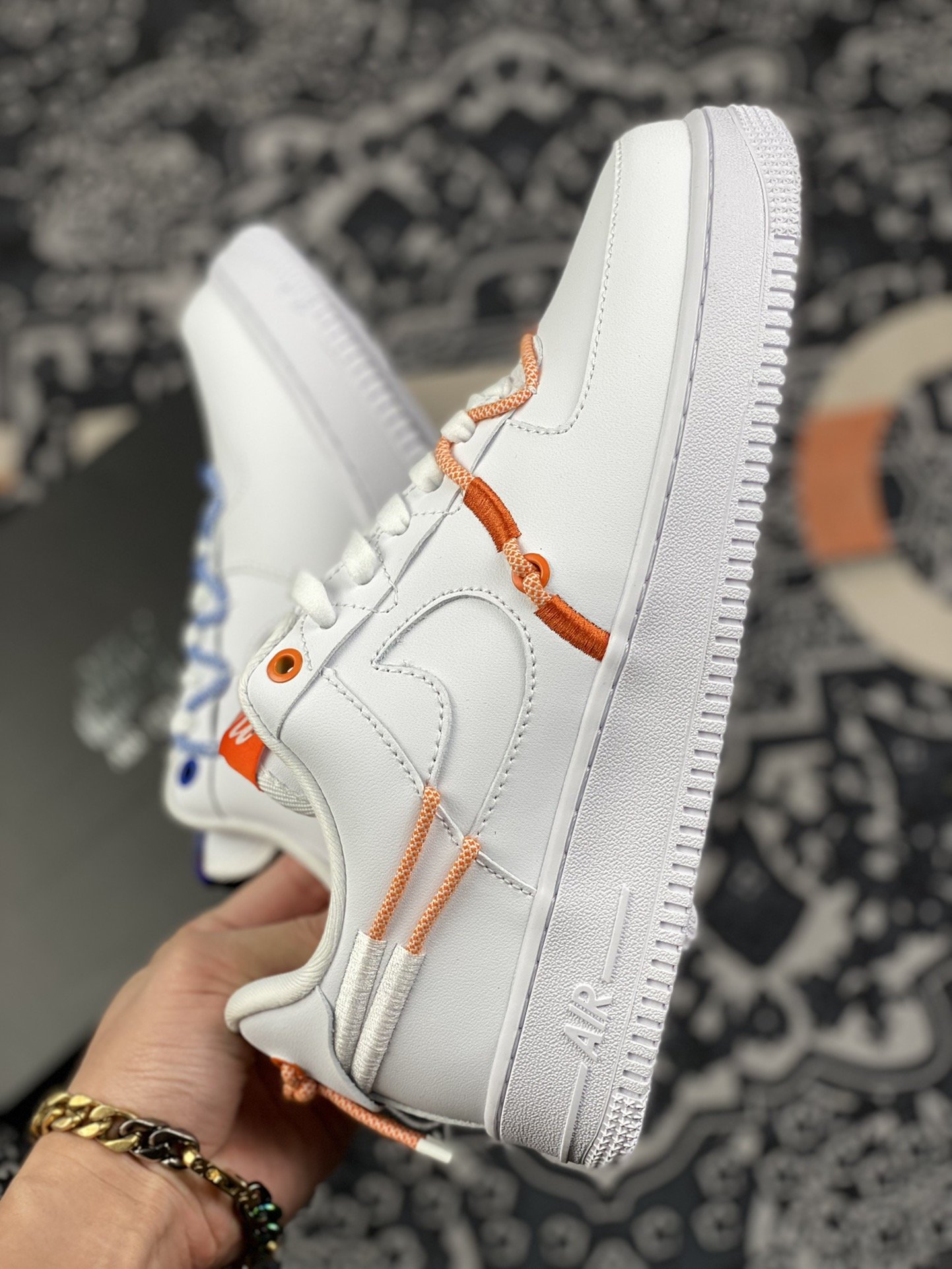 200 Nike Air Force 1 空军一号 绑带 桔蓝DH4408-100