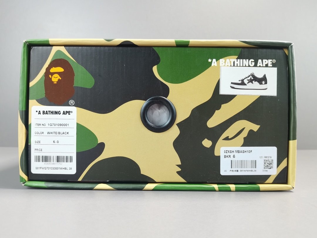 黑白 东莞厂 Bape SK8 Sta 经典低帮时尚板鞋 1G701-109-001