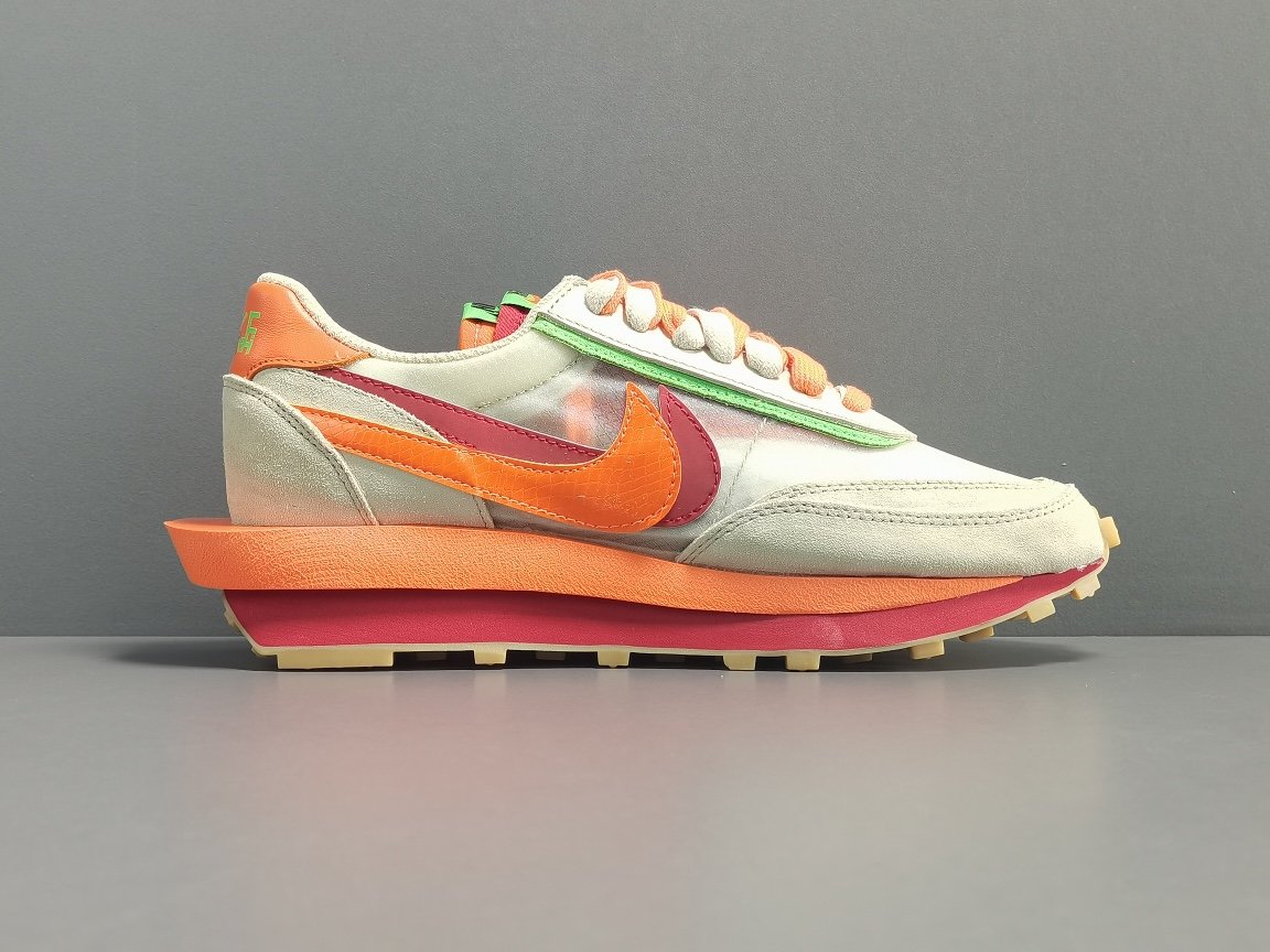 米白橙 解构 三方联名 CLOT xSacai xNike LDWaffle “Orange Blaze＂DH1347-100