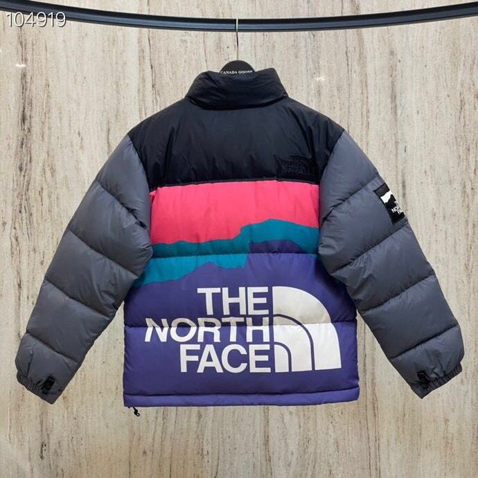 灰色 THE NORTH FACE联名款1996 Retro Nuptse 刺绣Logo保暖立领拉链羽绒服