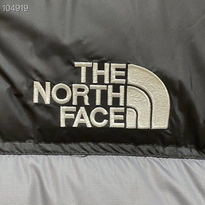 灰色 THE NORTH FACE联名款1996 Retro Nuptse 刺绣Logo保暖立领拉链羽绒服