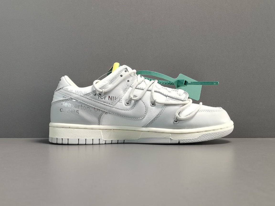 灰白 NO.42 白鞋带绿扣 Off-White x Nike Dunk Low＂The 50＂DM1602-117