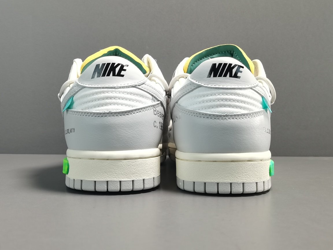 灰白 NO.42 白鞋带绿扣 Off-White x Nike Dunk Low＂The 50＂DM1602-117