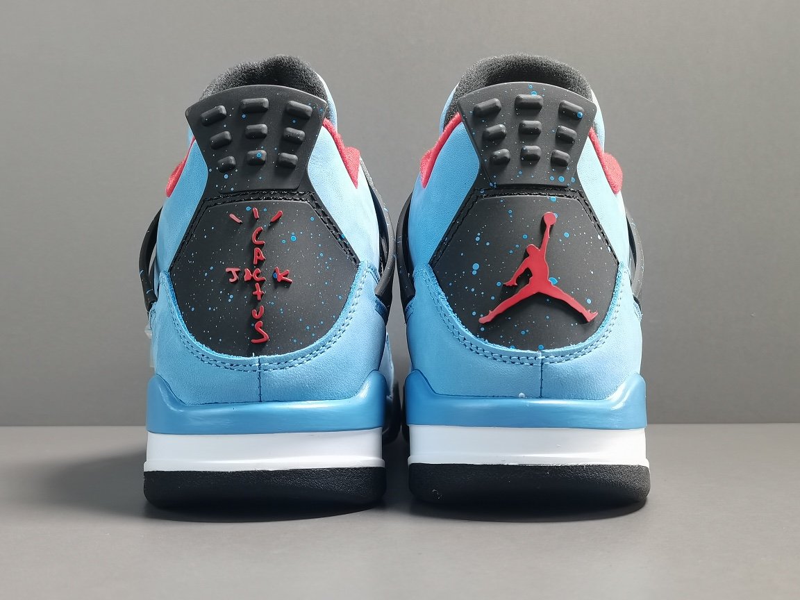 冰蓝 Travis Cactus Jack x Air Jordan 4 高帮复古防滑篮球鞋308497-406