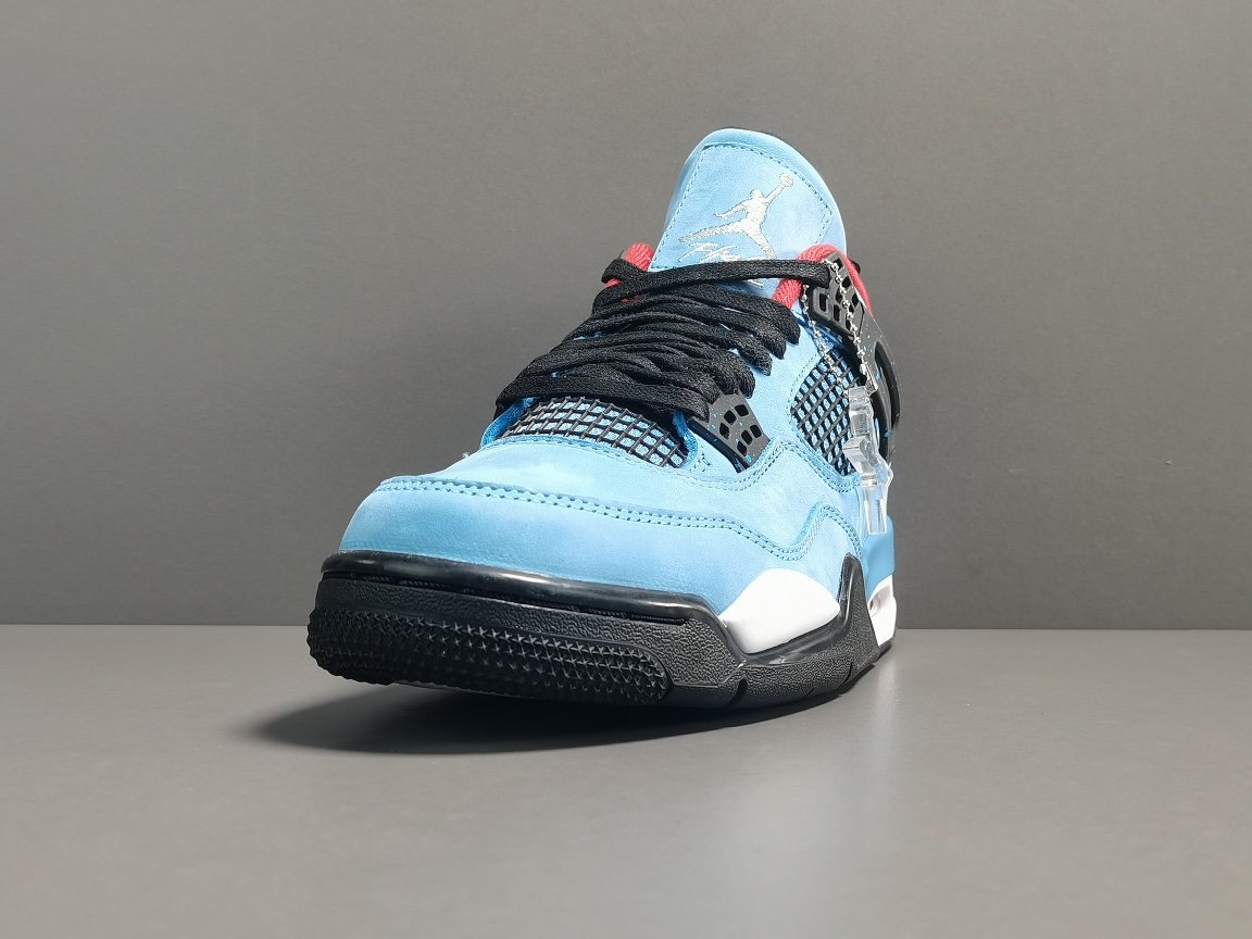 冰蓝 Travis Cactus Jack x Air Jordan 4 高帮复古防滑篮球鞋308497-406