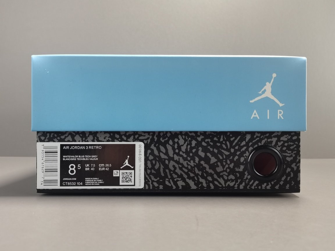 北卡蓝 Air Jordan 3 Retro ＂UNC＂复古篮球鞋 CT8532-104