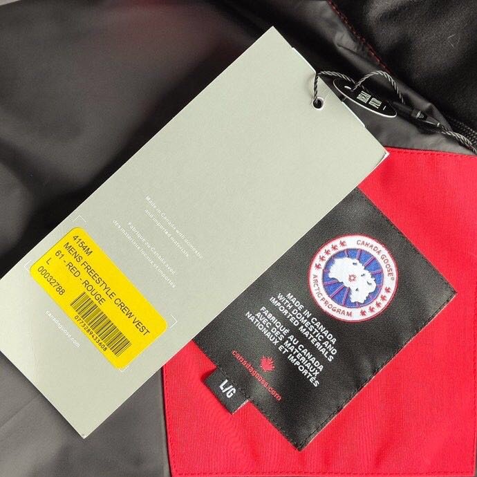 红色 Canada Goose Log徽标男款羽绒马甲