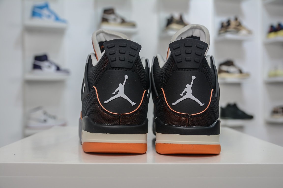 380 外贸版Air Jordan 4 Rerto SE“Starfish” 黑橙海星配色 CW7183-100