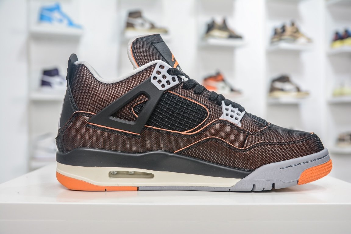 380 外贸版Air Jordan 4 Rerto SE“Starfish” 黑橙海星配色 CW7183-100