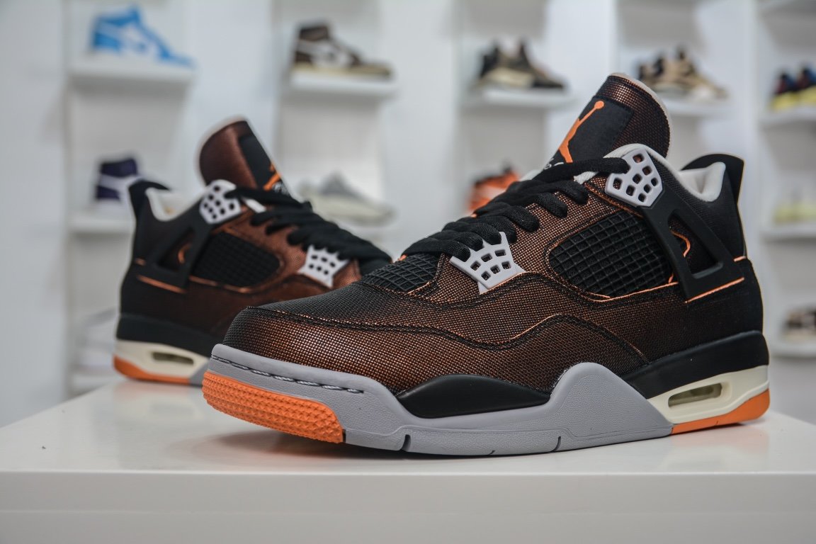 380 外贸版Air Jordan 4 Rerto SE“Starfish” 黑橙海星配色 CW7183-100