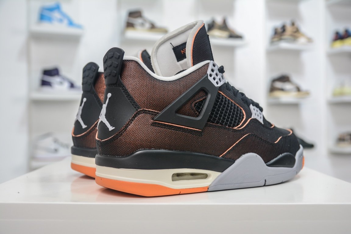 380 外贸版Air Jordan 4 Rerto SE“Starfish” 黑橙海星配色 CW7183-100