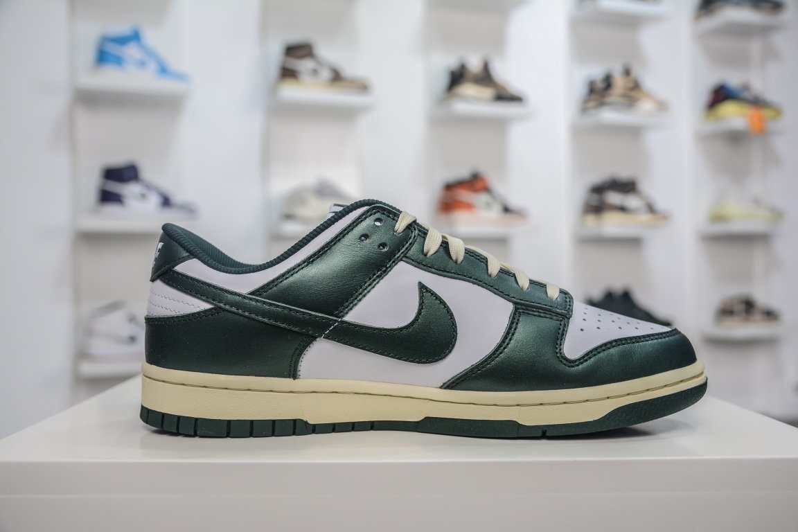 350  Nike Dunk Low "Vintage Green" 白绿 做旧 DQ8580-100