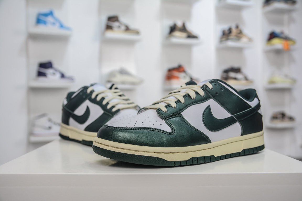 350  Nike Dunk Low "Vintage Green" 白绿 做旧 DQ8580-100