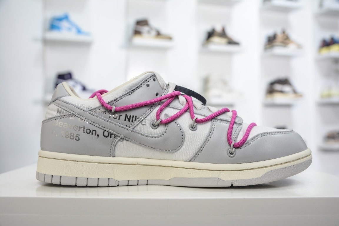 420 新特供市面唯一天花板级别 Off-White x Nike Dunk Low "The 50" No.30 玫红鞋带 DM1602-122