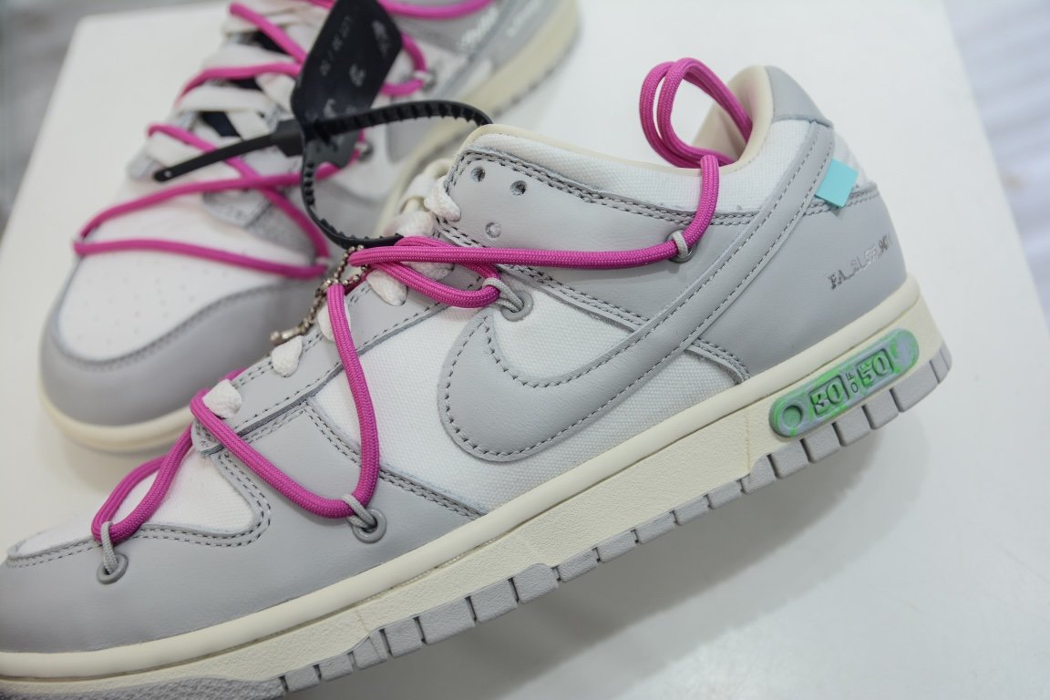 420 新特供市面唯一天花板级别 Off-White x Nike Dunk Low "The 50" No.30 玫红鞋带 DM1602-122