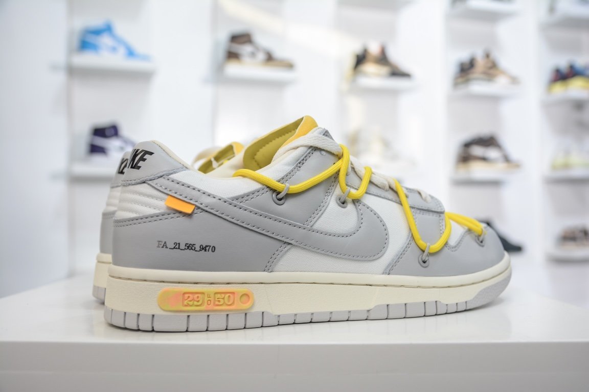 420 新特供市面唯一天花板级别 Off-White x Nike Dunk Low "The 50" No.29 灰白 DM1602-103