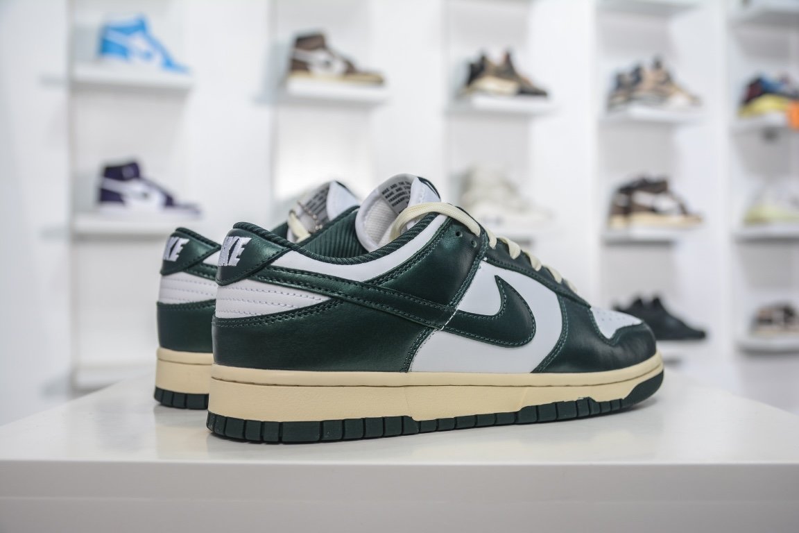 380 纯原 Nike Dunk Low "Vintage Green" 白绿做旧 DQ8580-100