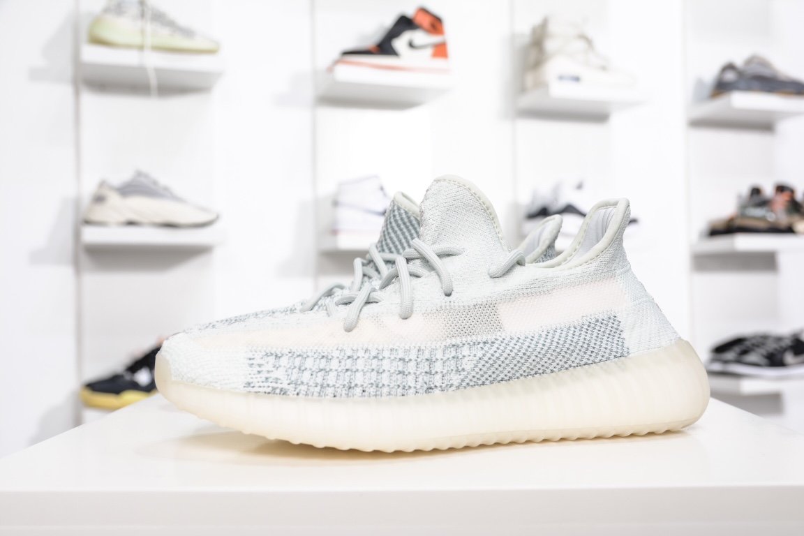 210 Adidas Yeezy Boost 350V2 Cloud White Reflective冰蓝满天星 FW5317