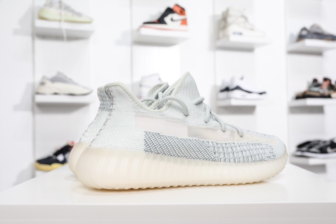 210 Adidas Yeezy Boost 350V2 Cloud White Reflective冰蓝满天星 FW5317