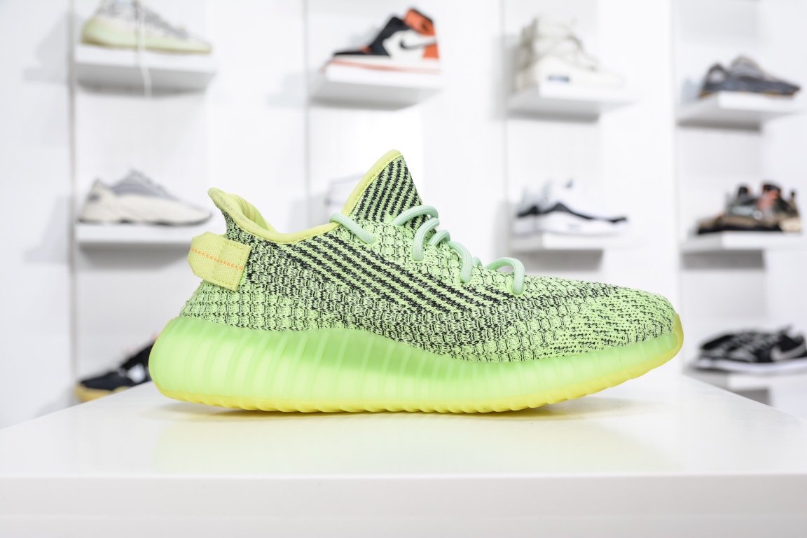 190 Adidas Yeezy Boost 350V2 夜光绿满天星FX4130