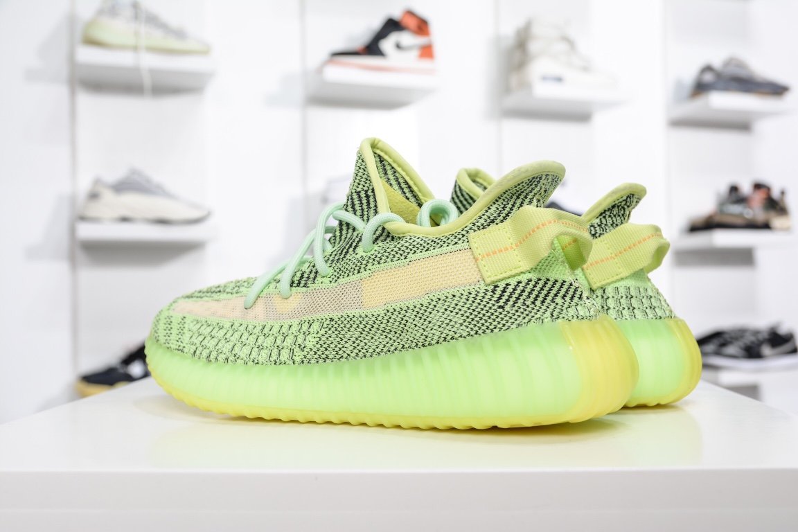 190 Adidas Yeezy Boost 350V2 夜光绿满天星FX4130