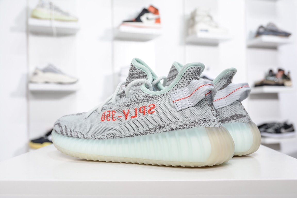 190 Adidas Yeezy Boost 350V2 “Blue Tint”冰蓝 可燃冰 B37571