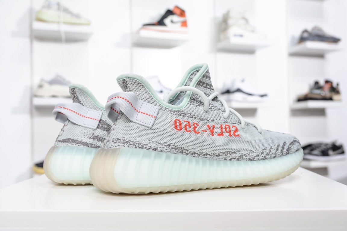 190 Adidas Yeezy Boost 350V2 “Blue Tint”冰蓝 可燃冰 B37571