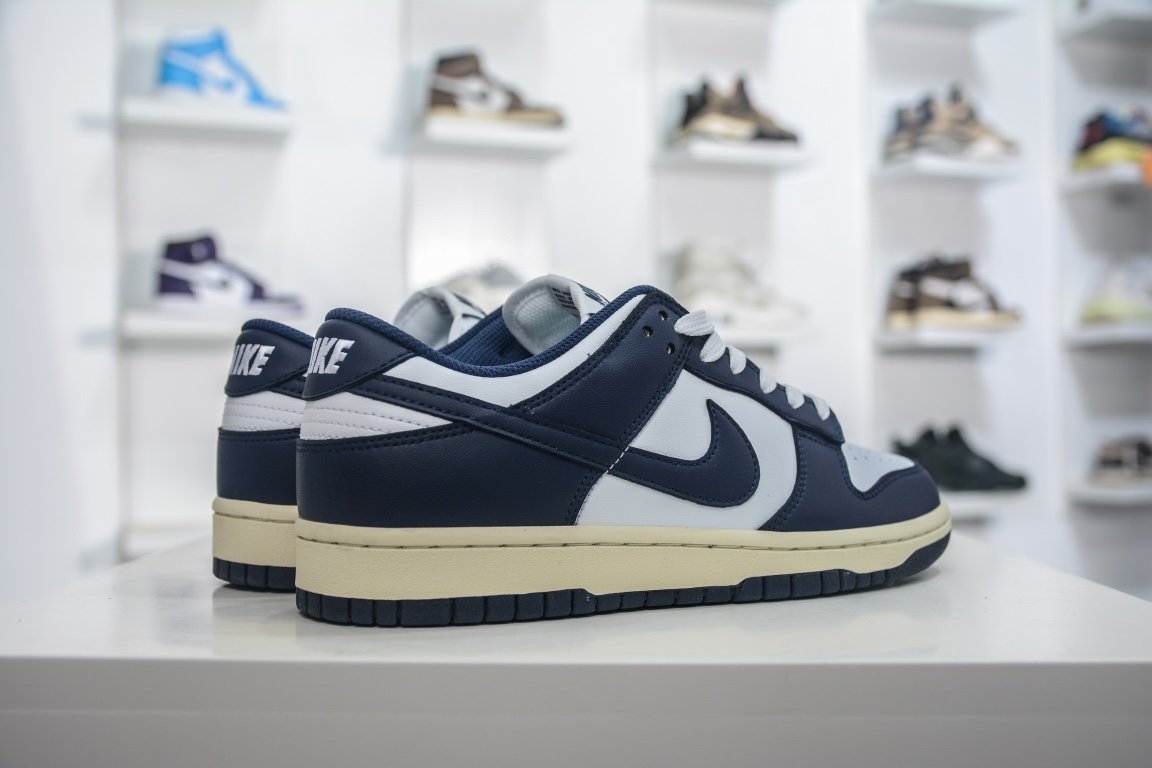 280 原装NIKE DUNK LOW "Aged Navy"海军蓝纯原进口头层 DD1503-115