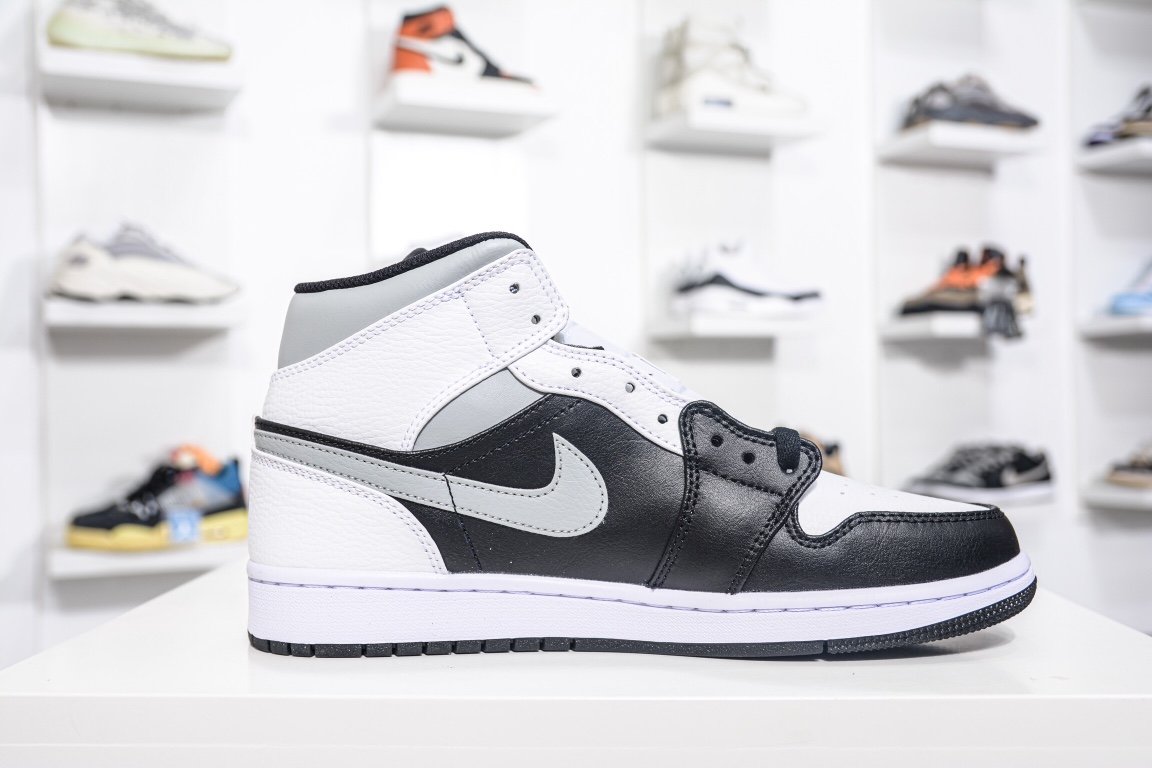 260 出货Air Jordan Mid“White Shadow”黑白灰影子 554724-073