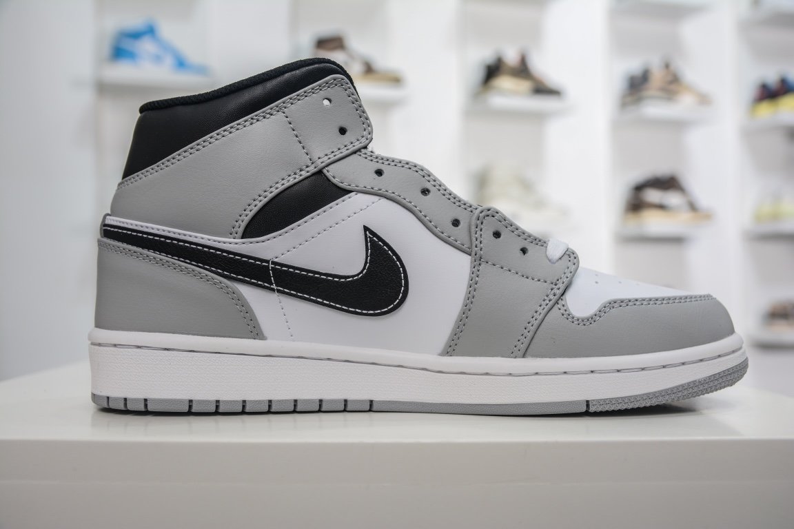 260 出货Air Jordan mid "Light Smoke Grey"灰白黑 554724-078