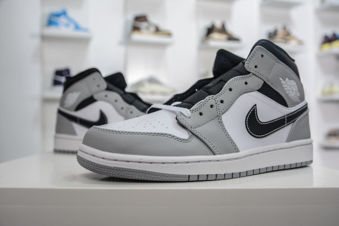 260 出货Air Jordan mid "Light Smoke Grey"灰白黑 554724-078