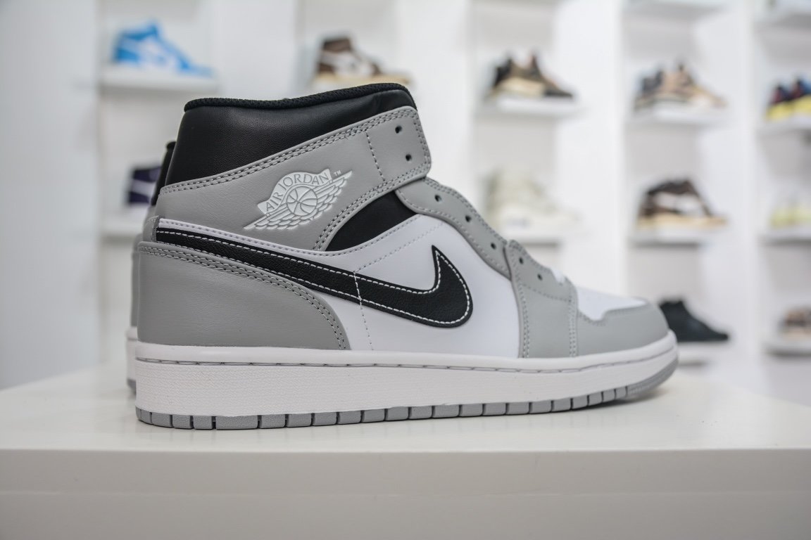 260 出货Air Jordan mid "Light Smoke Grey"灰白黑 554724-078