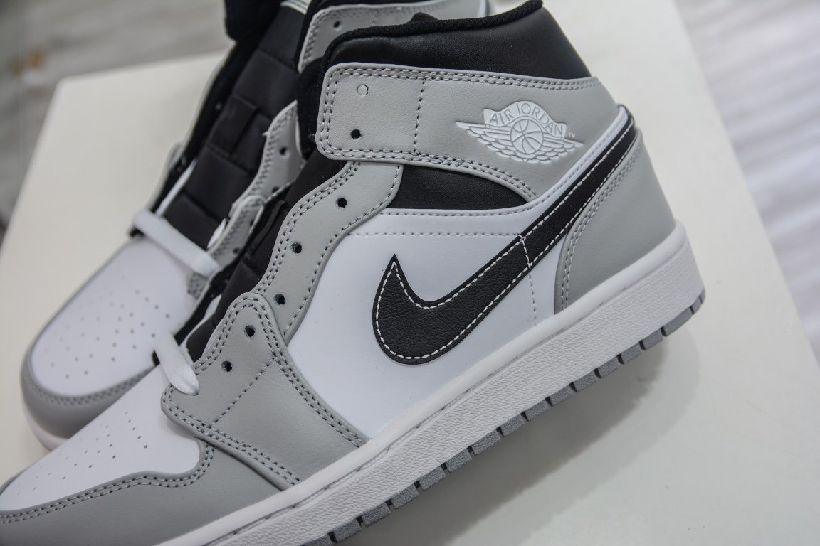 260 出货Air Jordan mid "Light Smoke Grey"灰白黑 554724-078