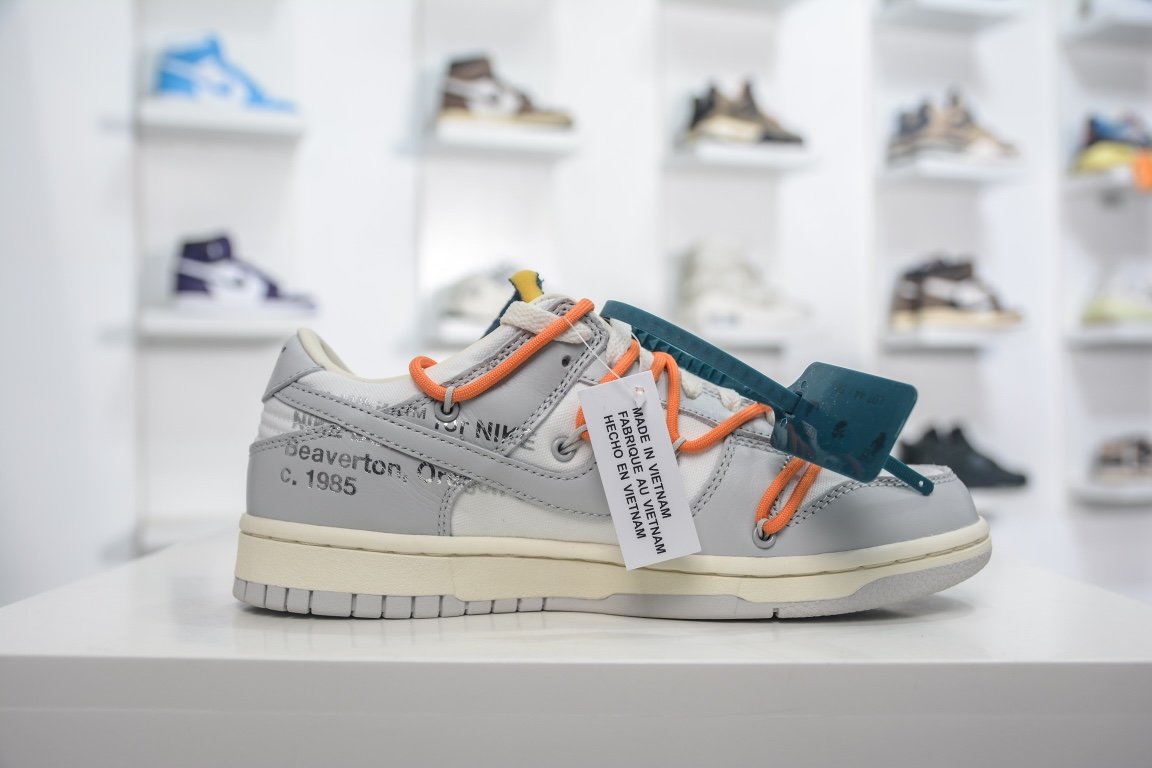 420 【核心主推】 新特供市面唯一天花板级别 Off-White x Nike Dunk Low "The 50" No.44 灰白DM1602-104