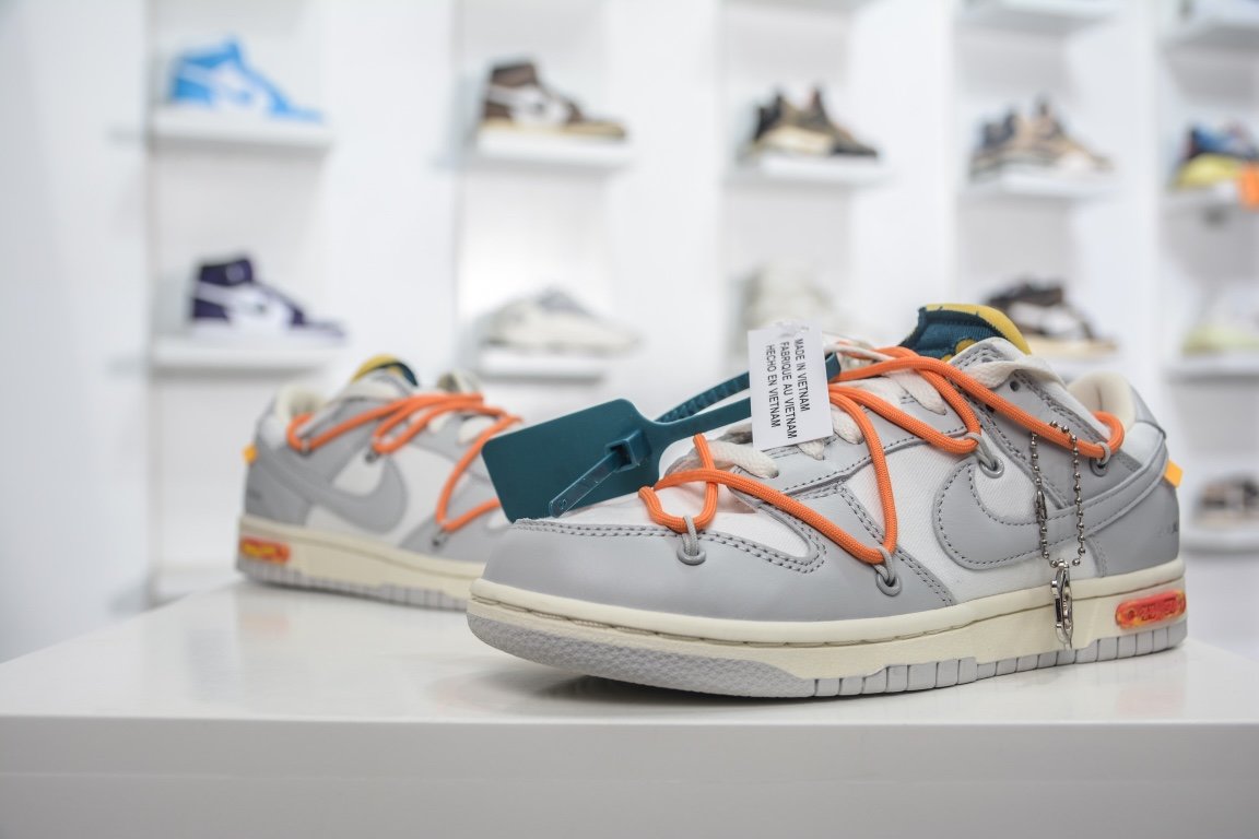 420 【核心主推】 新特供市面唯一天花板级别 Off-White x Nike Dunk Low "The 50" No.44 灰白DM1602-104