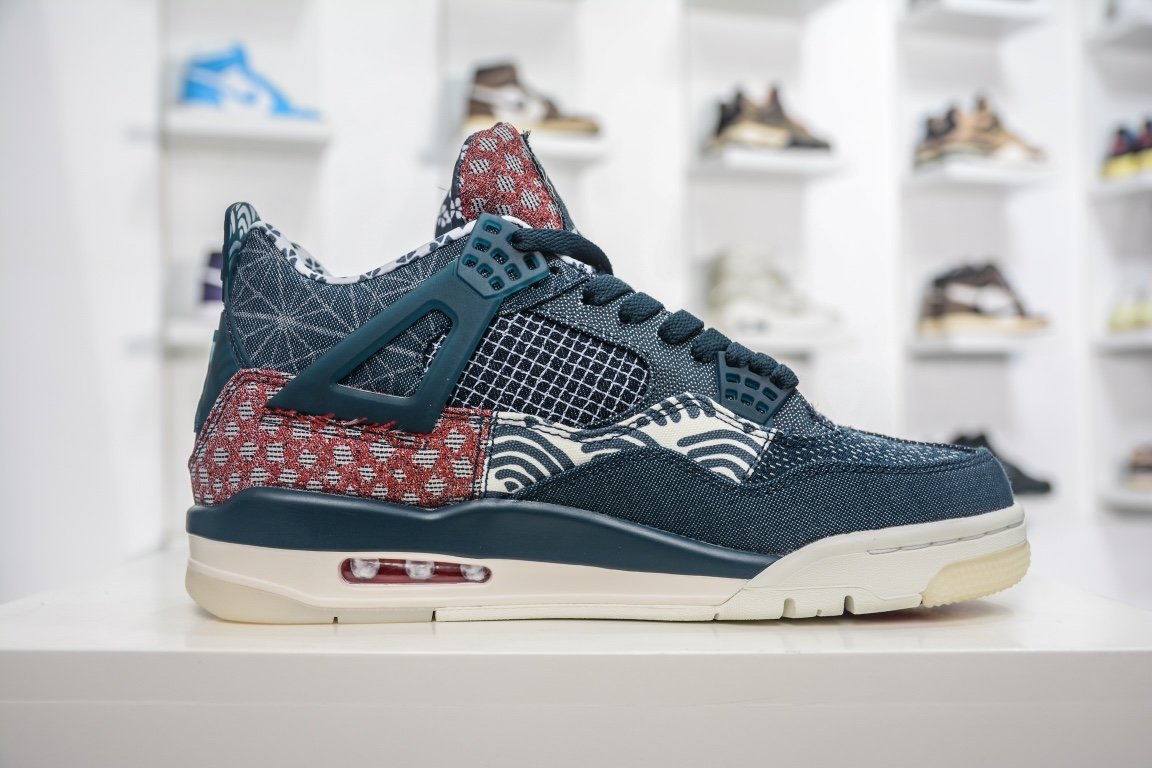 380 东莞大厂出品耐克Nike Air Jordan 4 Retro SE XQ "Sashiko" 日本刺子绣鸳鸯CW0898-400