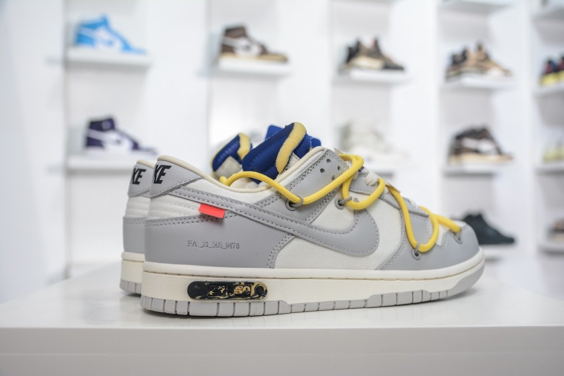 380  Off-White x Nike Dunk Low "The 50" No.27 灰白 黄鞋带DM1602-120