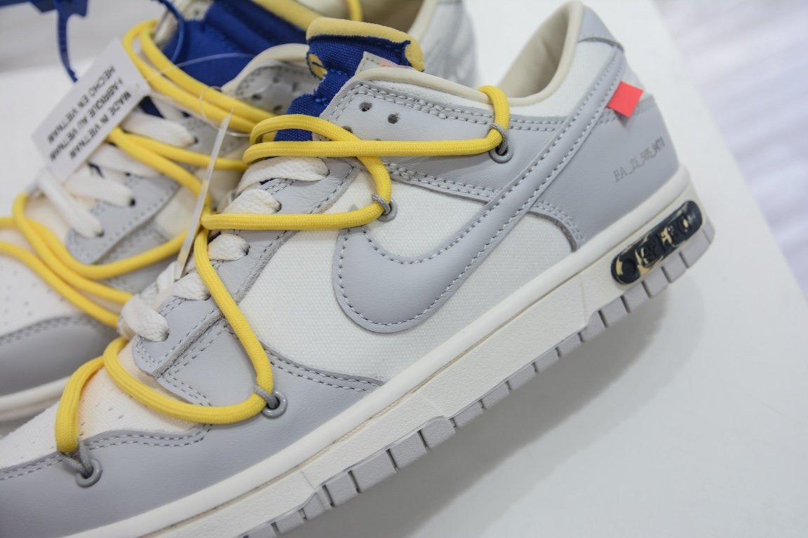 380  Off-White x Nike Dunk Low "The 50" No.27 灰白 黄鞋带DM1602-120