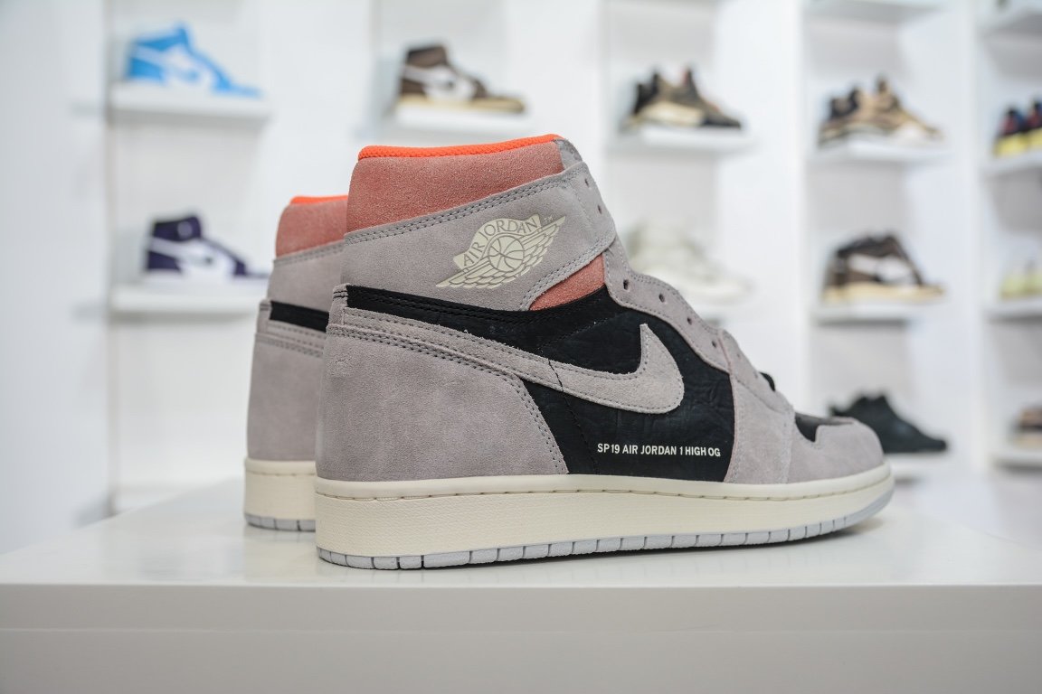 260 Air Jordan 1 og "Neutral Grey"三文鱼 东莞大厂出品 555088-018