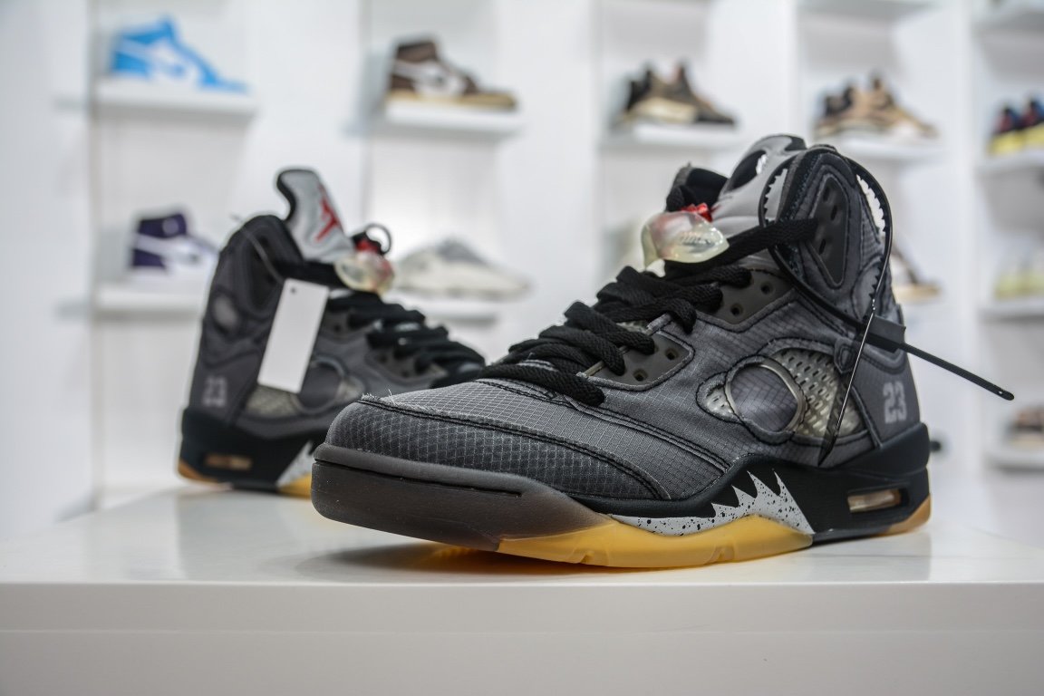 400 终端放货正确版本 独家纯原少量补货 Off-White x Air Jordan 5 黑蝉翼