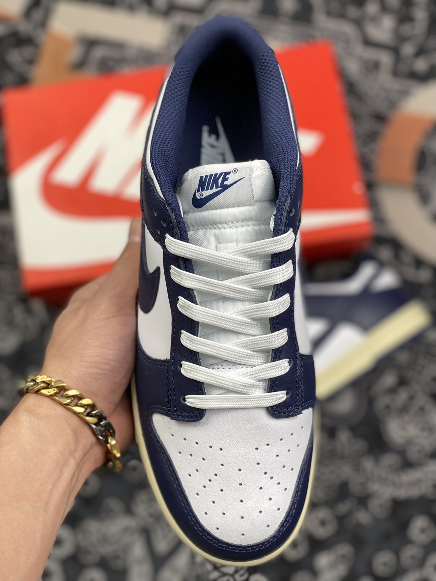 300 纯原批次 Nike Dunk Low Retro Midnight Navy and White" 海军蓝